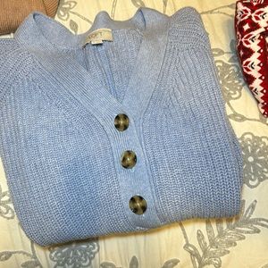 Periwinkle blue buttoned sweater from loft